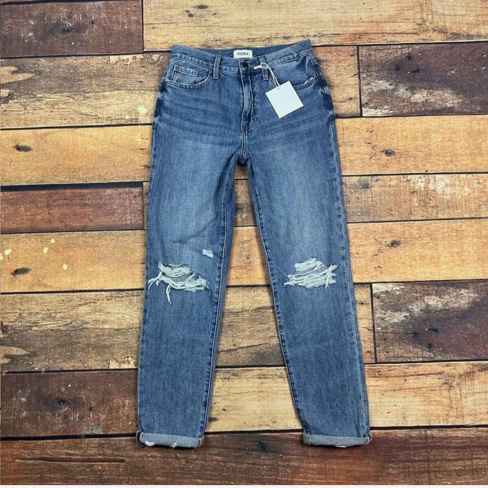 Revolve Pistola Presley High Rise Relaxed Roller Jeans Size 26 Los Feliz NWT - - Picture 6 of 12
